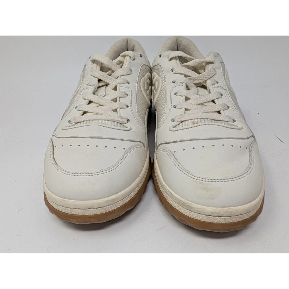 Gucci Mac80 Shoes Mens Size 10 White Leather Gum Sole Casual Ace Logo Sneakers